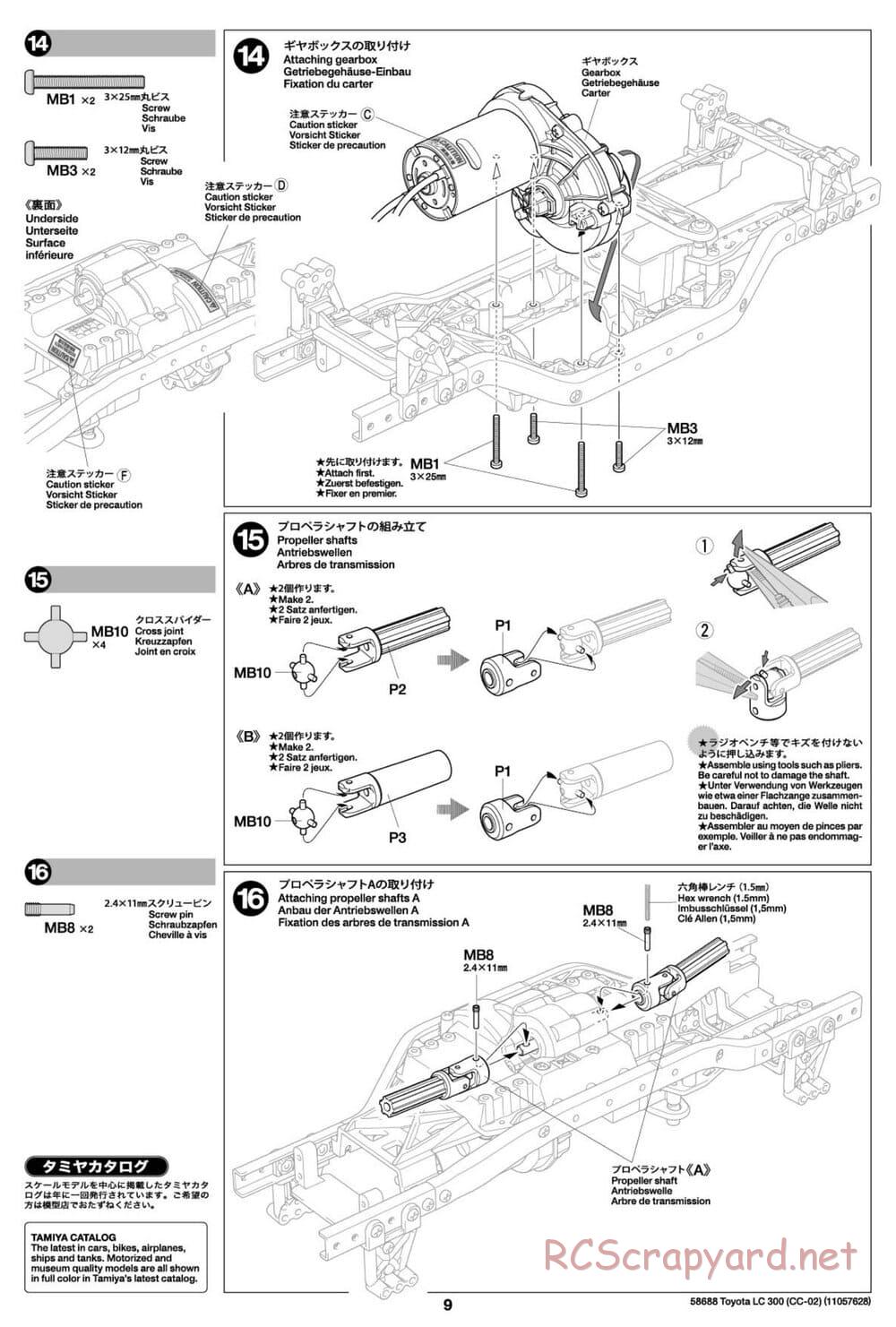 Tamiya - Toyota Land Cruiser 300 - CC-02 Chassis - Manual - Page 9