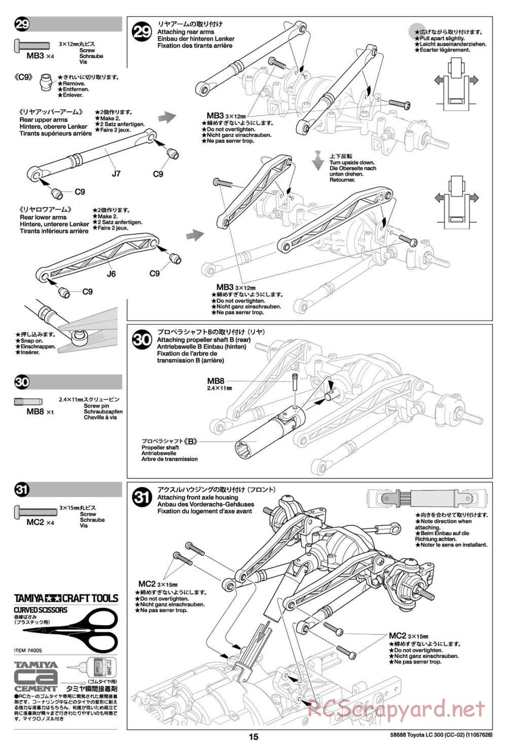 Tamiya - Toyota Land Cruiser 300 - CC-02 Chassis - Manual - Page 15