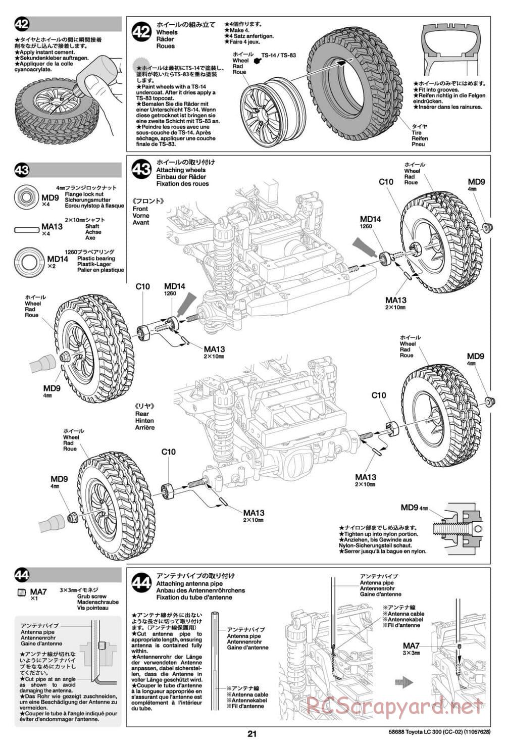 Tamiya - Toyota Land Cruiser 300 - CC-02 Chassis - Manual - Page 21