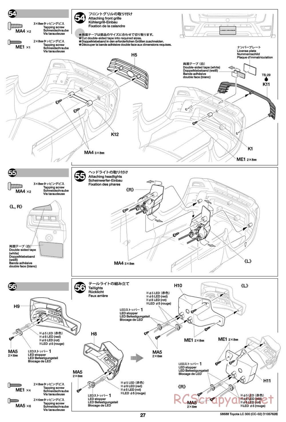 Tamiya - Toyota Land Cruiser 300 - CC-02 Chassis - Manual - Page 27
