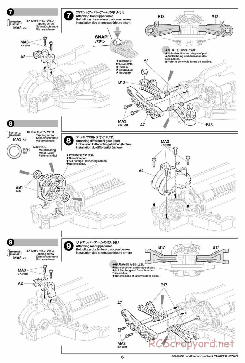 Tamiya - Landfreeder Quadtrack - TT-02FT Chassis - Manual - Page 6