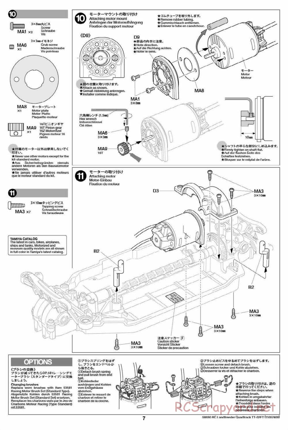 Tamiya - Landfreeder Quadtrack - TT-02FT Chassis - Manual - Page 7