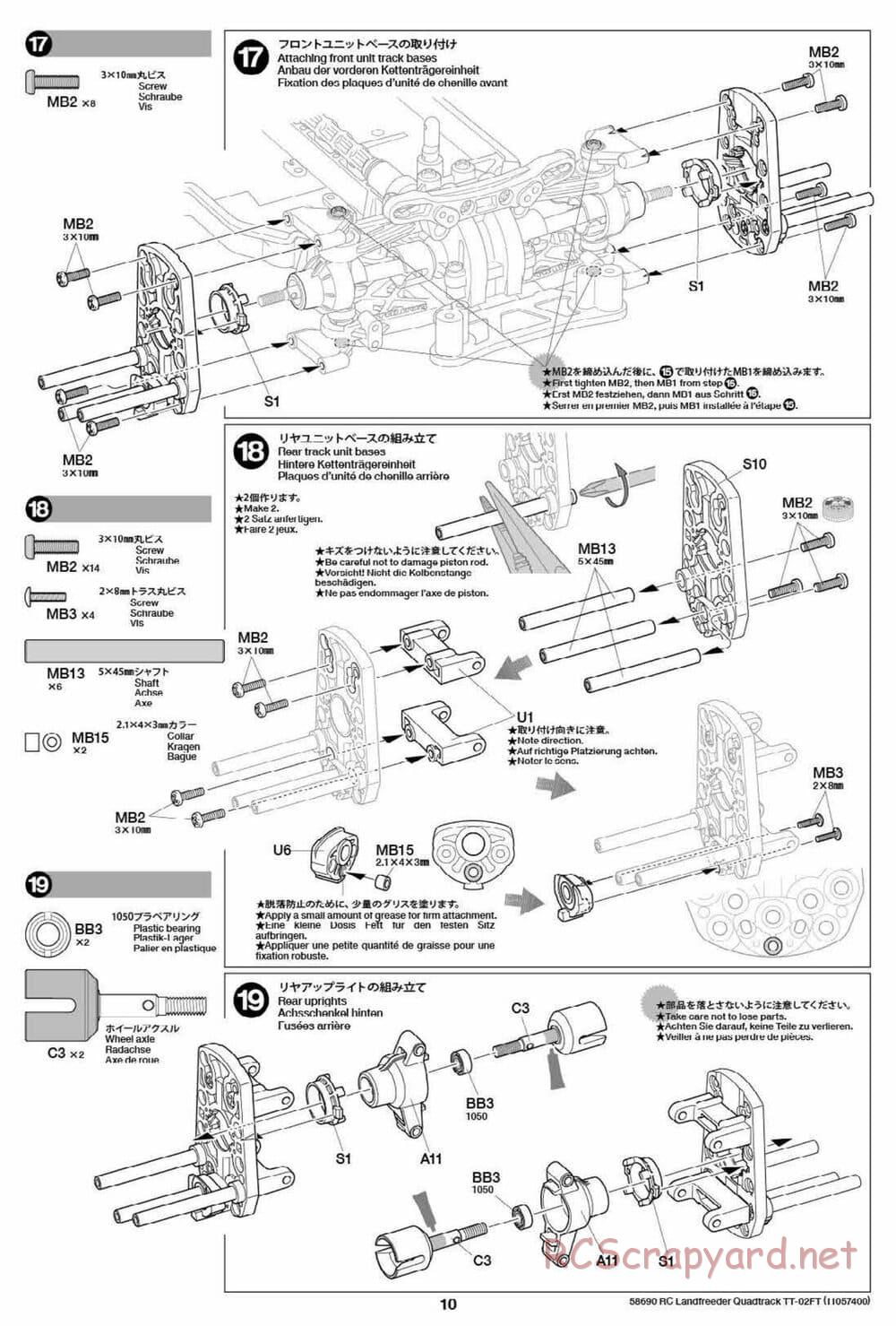 Tamiya - Landfreeder Quadtrack - TT-02FT Chassis - Manual - Page 10