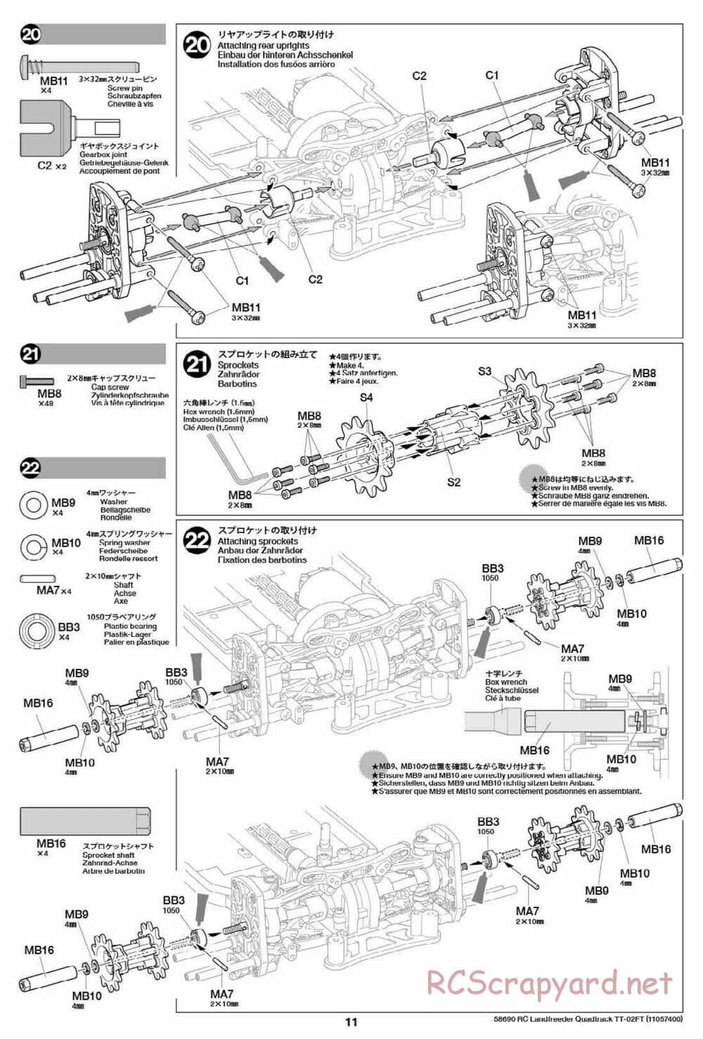Tamiya - Landfreeder Quadtrack - TT-02FT Chassis - Manual - Page 11