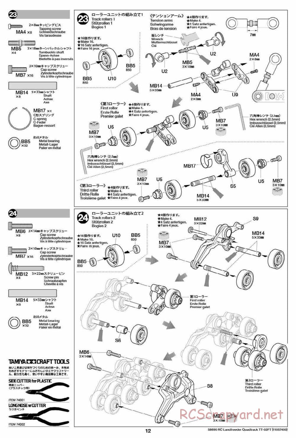 Tamiya - Landfreeder Quadtrack - TT-02FT Chassis - Manual - Page 12
