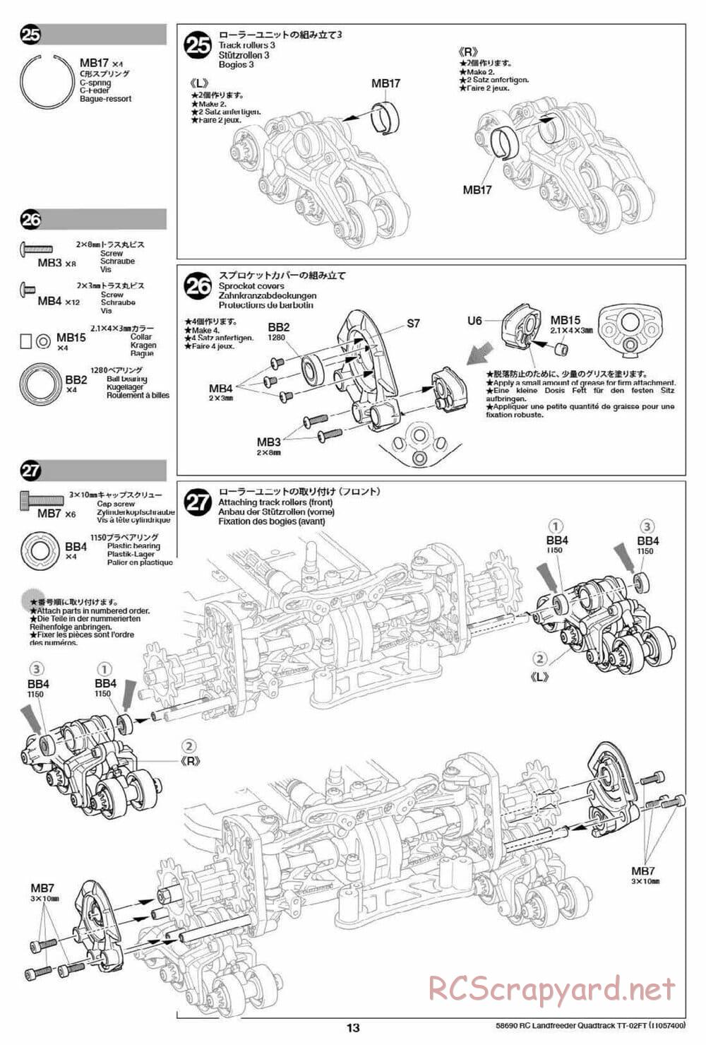 Tamiya - Landfreeder Quadtrack - TT-02FT Chassis - Manual - Page 13
