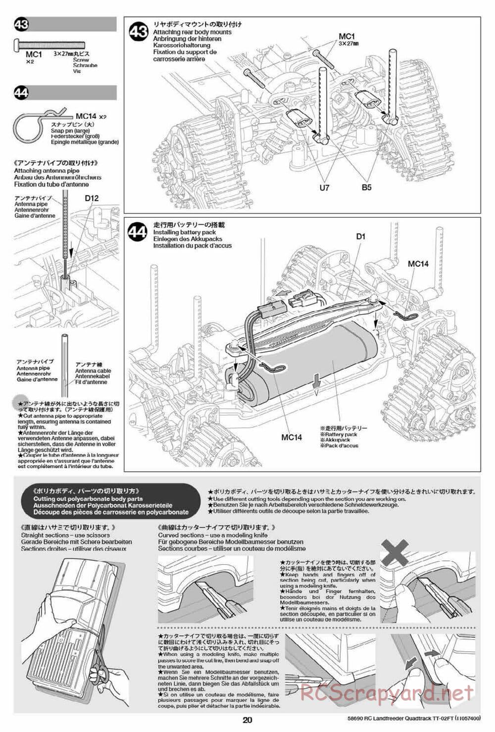 Tamiya - Landfreeder Quadtrack - TT-02FT Chassis - Manual - Page 20