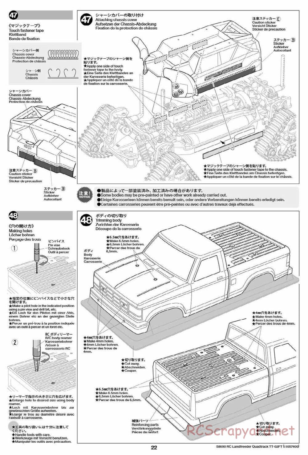 Tamiya - Landfreeder Quadtrack - TT-02FT Chassis - Manual - Page 22