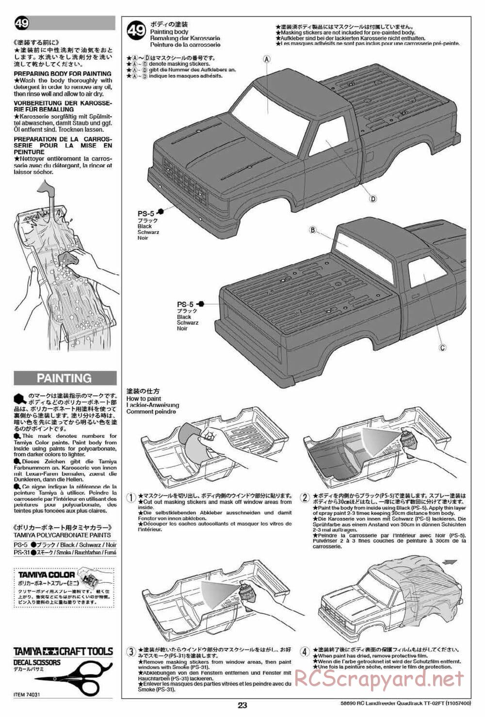 Tamiya - Landfreeder Quadtrack - TT-02FT Chassis - Manual - Page 23
