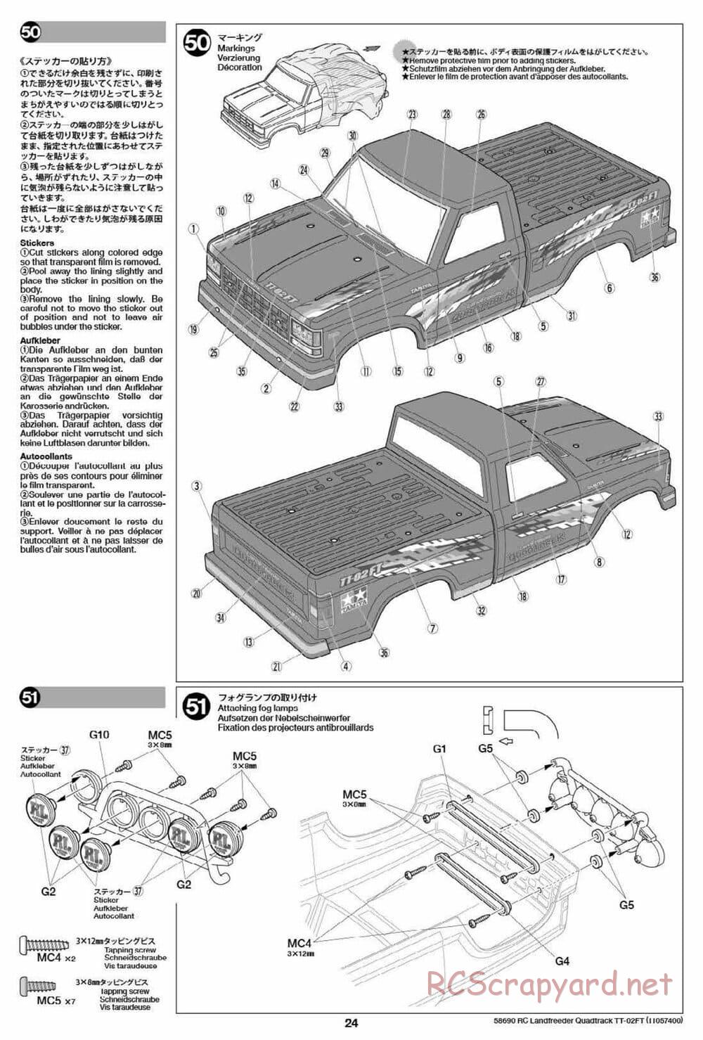Tamiya - Landfreeder Quadtrack - TT-02FT Chassis - Manual - Page 24