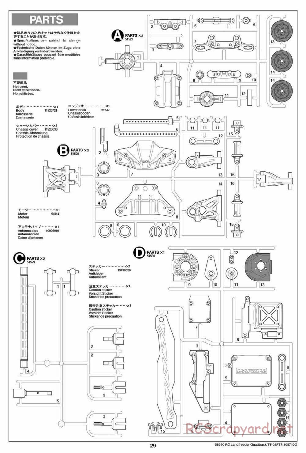 Tamiya - Landfreeder Quadtrack - TT-02FT Chassis - Manual - Page 29