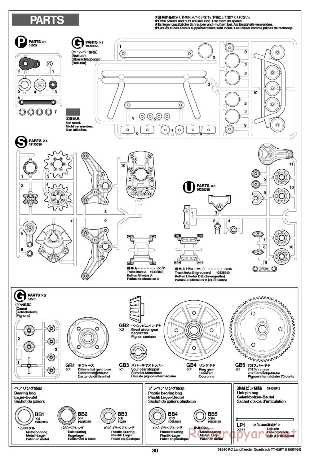 Tamiya - Landfreeder Quadtrack - TT-02FT Chassis - Manual - Page 30