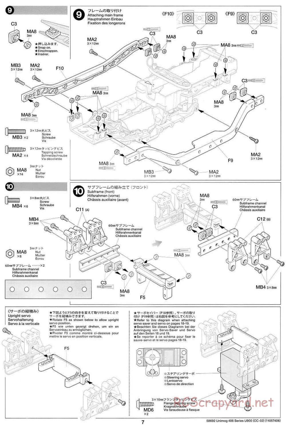 Tamiya - Mercedes-Benz Unimog 406 Series U900 - CC-02 Chassis - Manual - Page 7