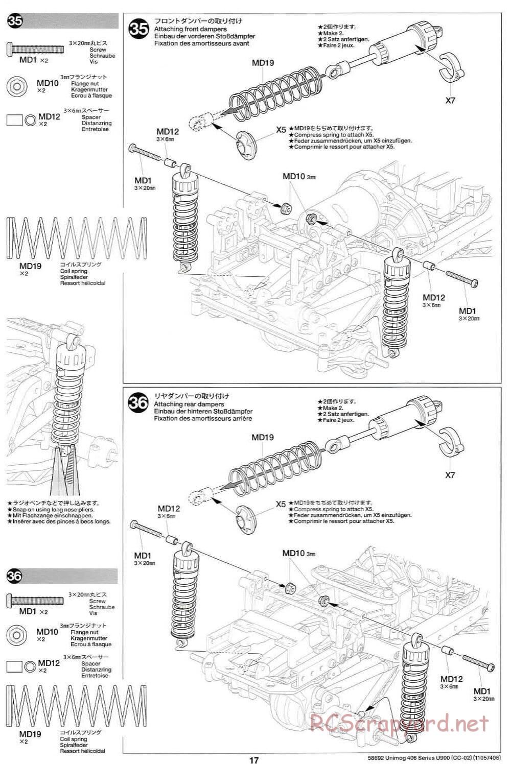Tamiya - Mercedes-Benz Unimog 406 Series U900 - CC-02 Chassis - Manual - Page 17