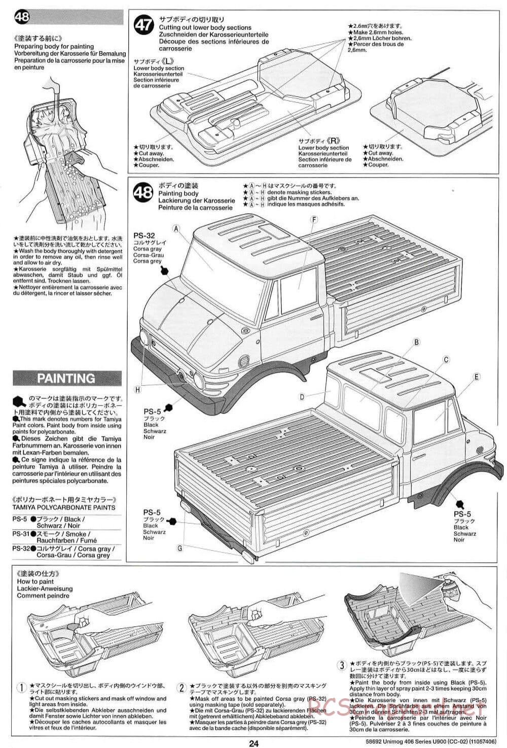 Tamiya - Mercedes-Benz Unimog 406 Series U900 - CC-02 Chassis - Manual - Page 24