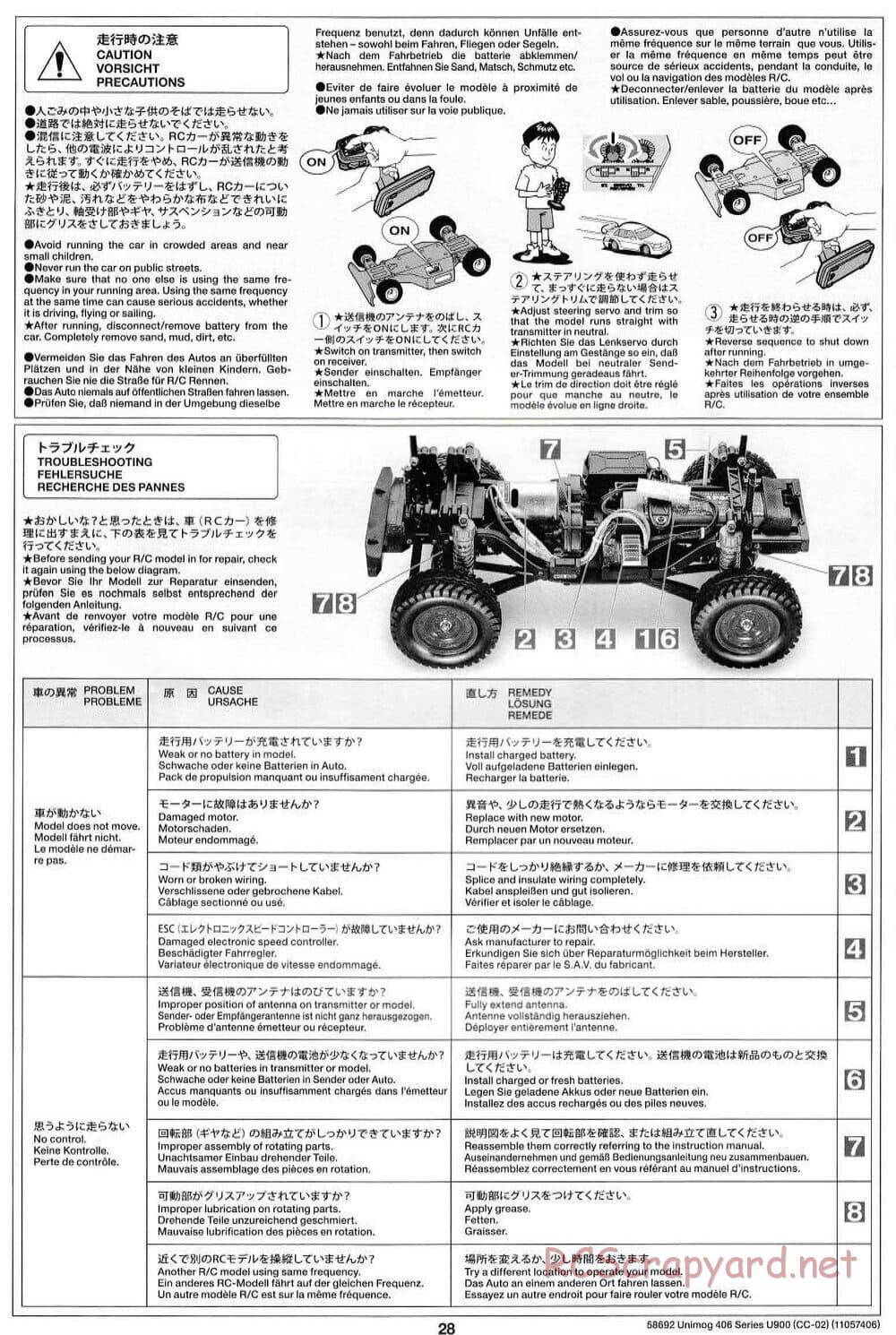 Tamiya - Mercedes-Benz Unimog 406 Series U900 - CC-02 Chassis - Manual - Page 28
