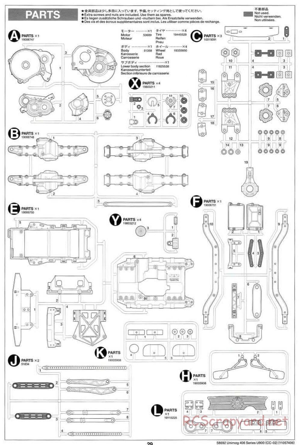 Tamiya - Mercedes-Benz Unimog 406 Series U900 - CC-02 Chassis - Manual - Page 29