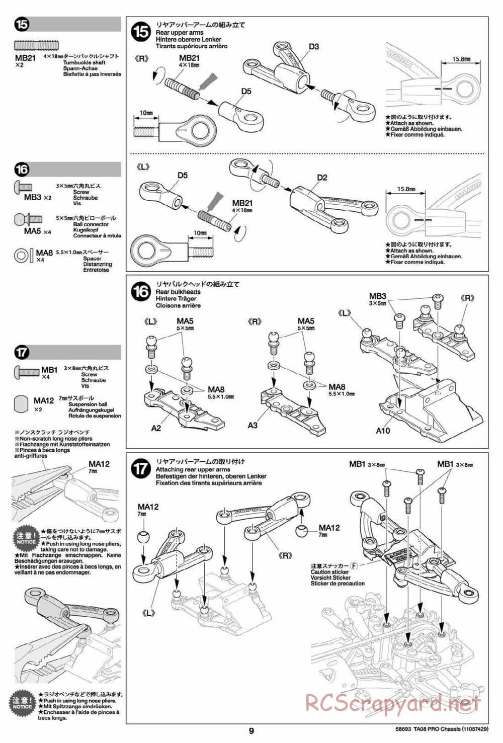 Tamiya - TA08 Pro Chassis - Manual - Page 9