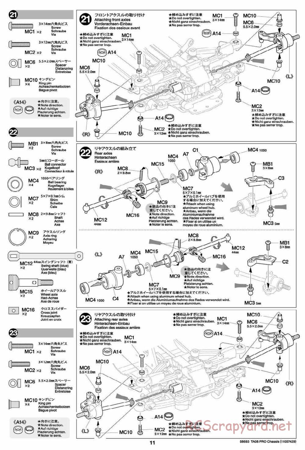 Tamiya - TA08 Pro Chassis - Manual - Page 11