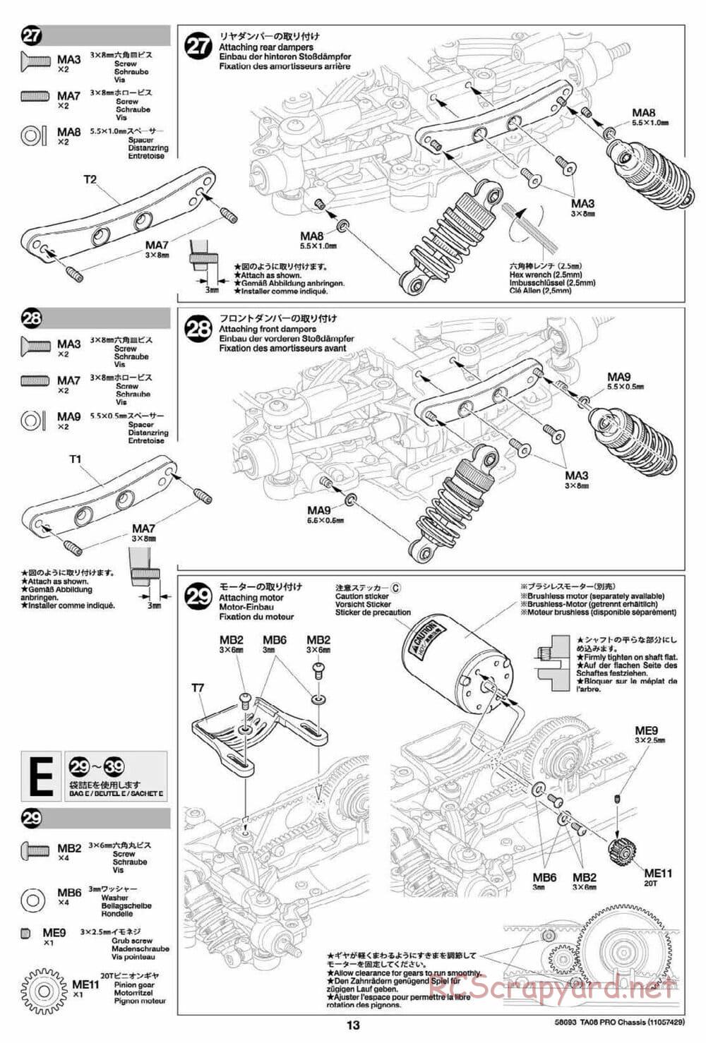Tamiya - TA08 Pro Chassis - Manual - Page 13