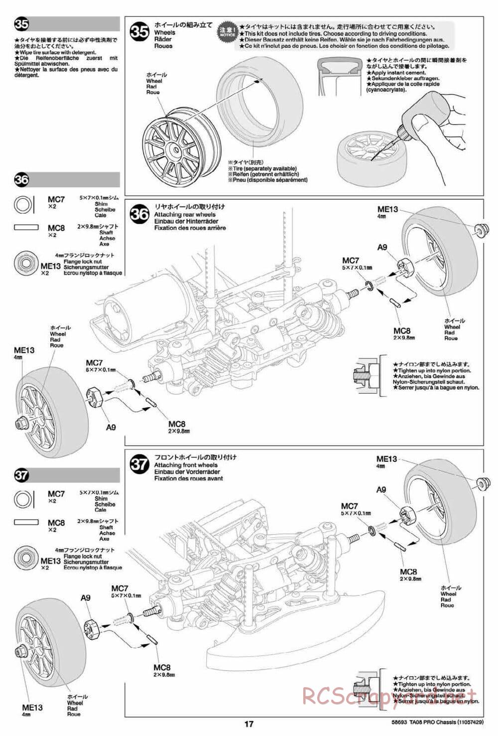 Tamiya - TA08 Pro Chassis - Manual - Page 17