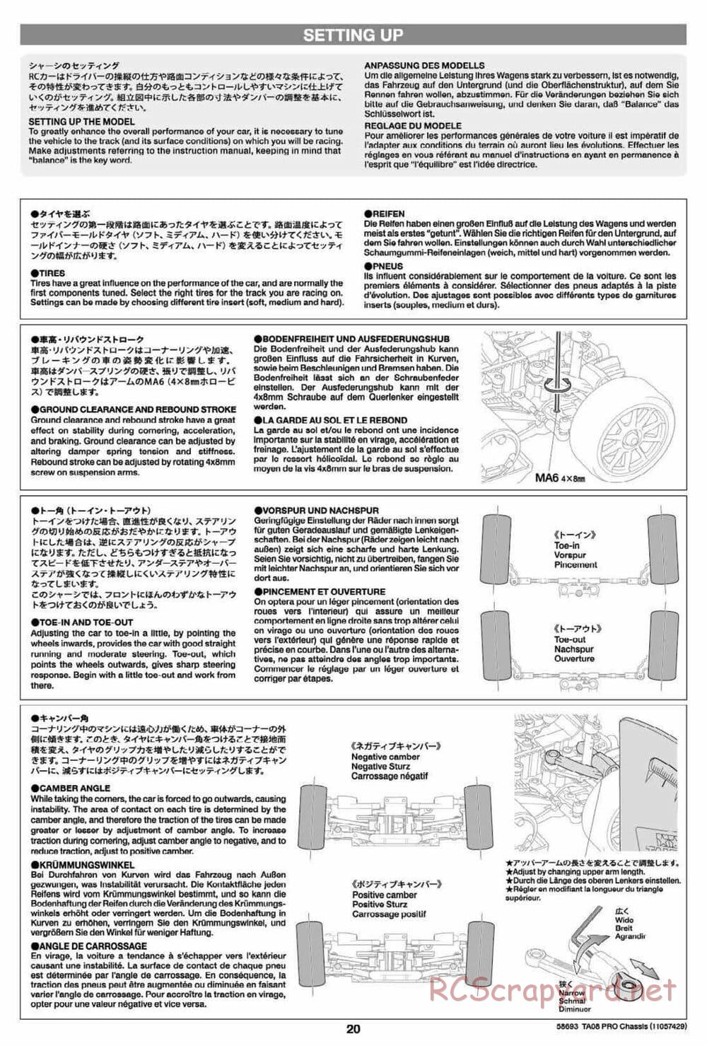 Tamiya - TA08 Pro Chassis - Manual - Page 20