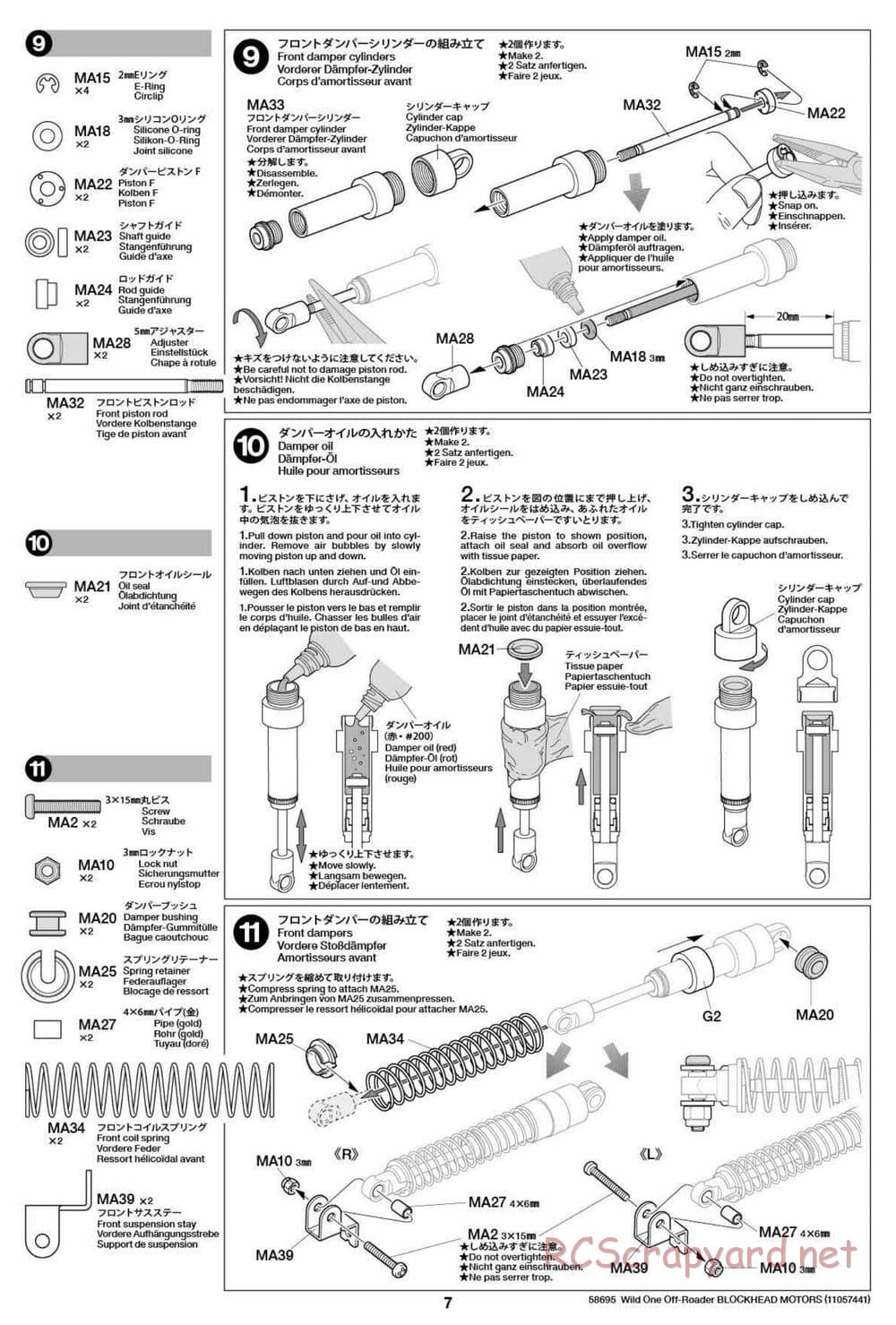 Tamiya - Wild One Off Roader Blockhead Motors - FAV Chassis - Manual - Page 7