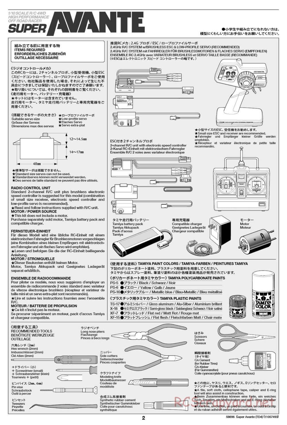 Tamiya - Super Avante - TD4 Chassis - Manual - Page 3