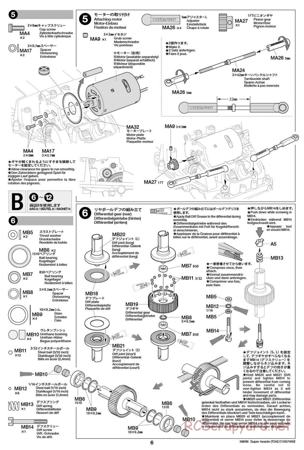 Tamiya - Super Avante - TD4 Chassis - Manual - Page 7