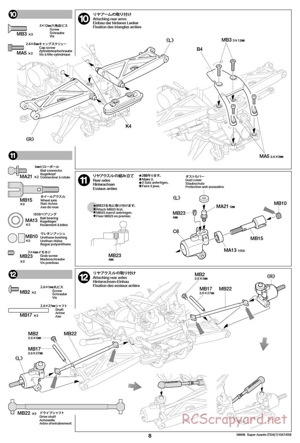 Tamiya - Super Avante - TD4 Chassis - Manual - Page 9
