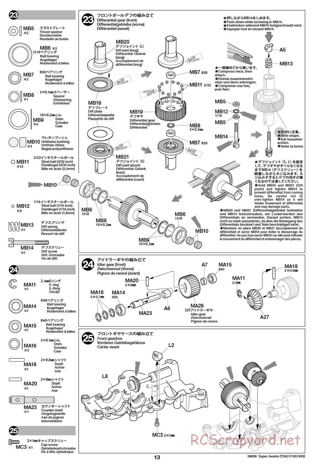 Tamiya - Super Avante - TD4 Chassis - Manual - Page 14