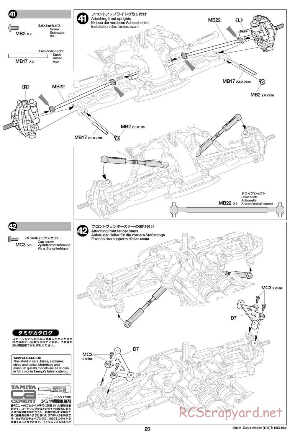 Tamiya - Super Avante - TD4 Chassis - Manual - Page 21