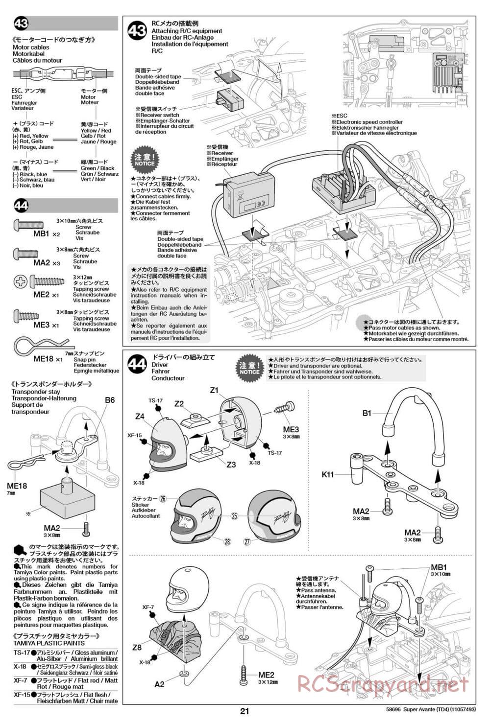 Tamiya - Super Avante - TD4 Chassis - Manual - Page 22