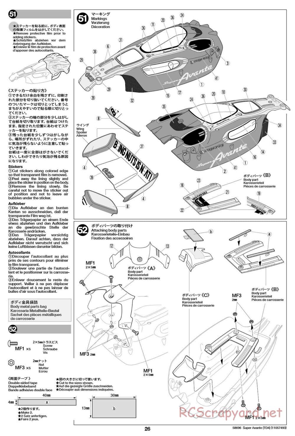 Tamiya - Super Avante - TD4 Chassis - Manual - Page 27