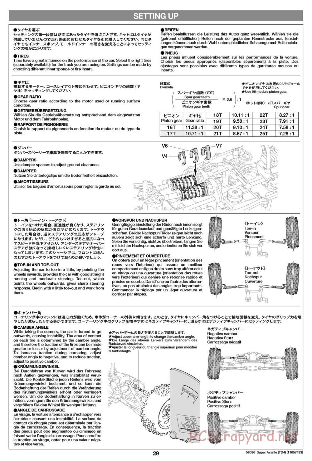 Tamiya - Super Avante - TD4 Chassis - Manual - Page 30