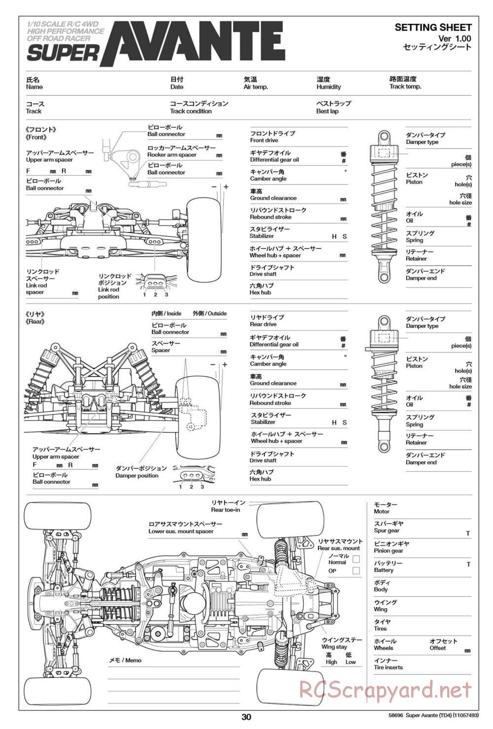 Tamiya - Super Avante - TD4 Chassis - Manual - Page 31