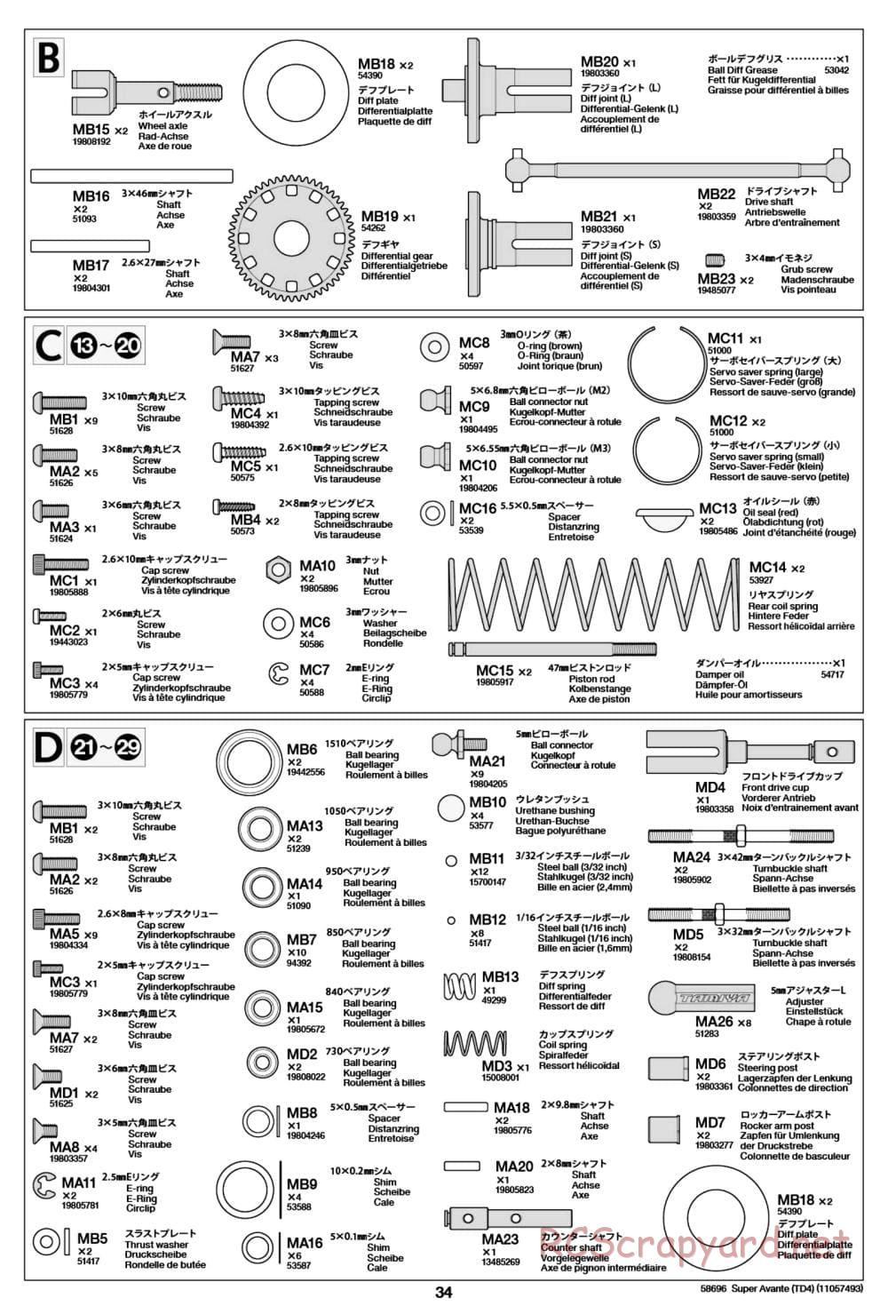 Tamiya - Super Avante - TD4 Chassis - Manual - Page 35