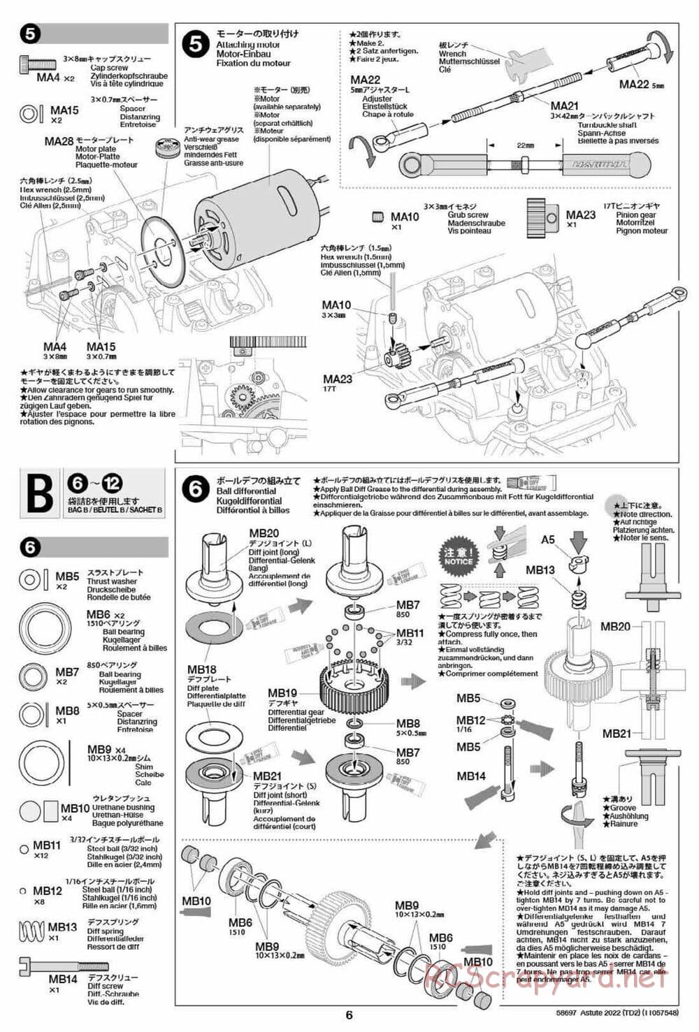 Tamiya - Astute 2022 - TD2 Chassis - Manual - Page 6