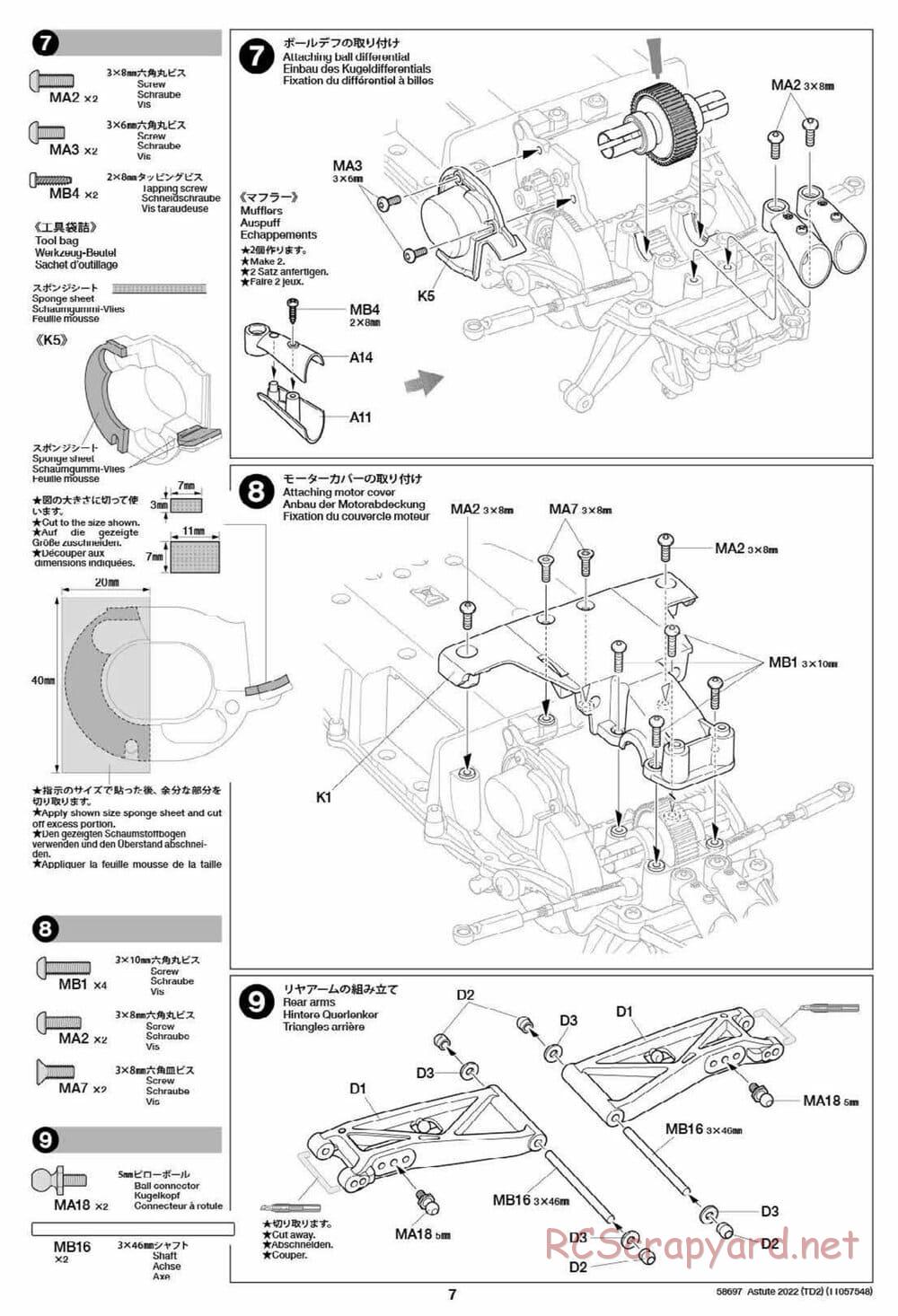 Tamiya - Astute 2022 - TD2 Chassis - Manual - Page 7