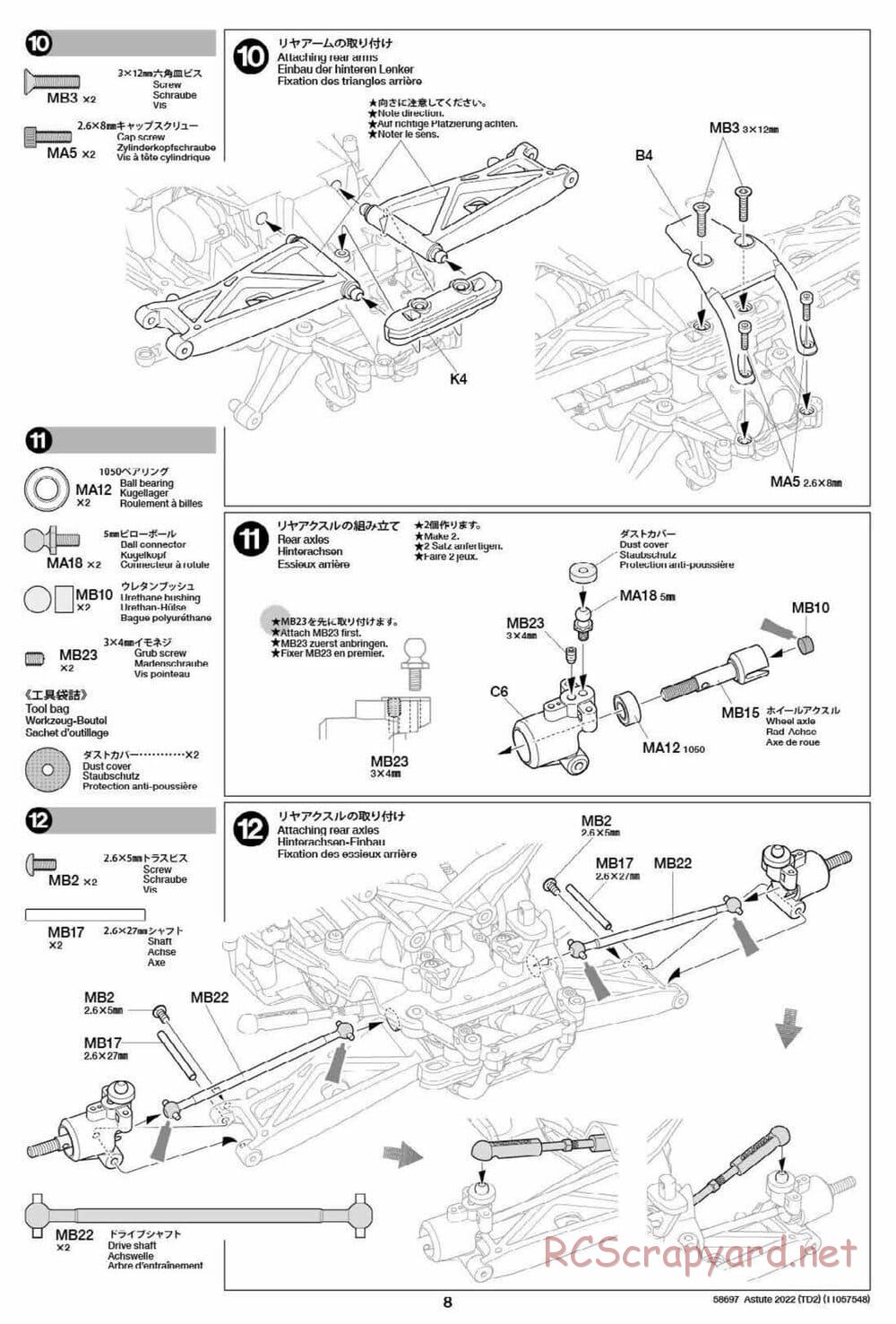Tamiya - Astute 2022 - TD2 Chassis - Manual - Page 8