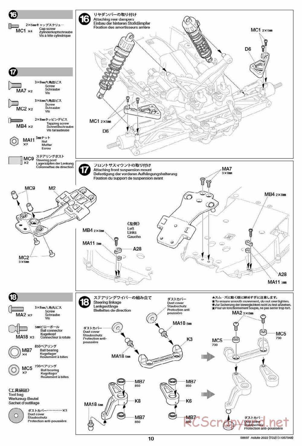 Tamiya - Astute 2022 - TD2 Chassis - Manual - Page 10