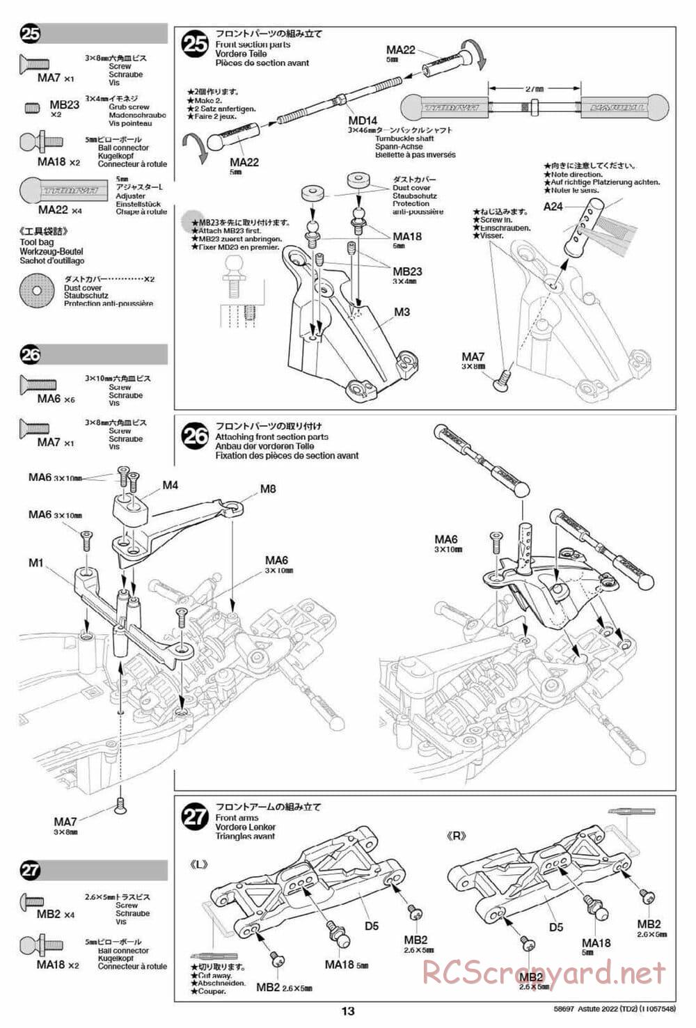 Tamiya - Astute 2022 - TD2 Chassis - Manual - Page 13