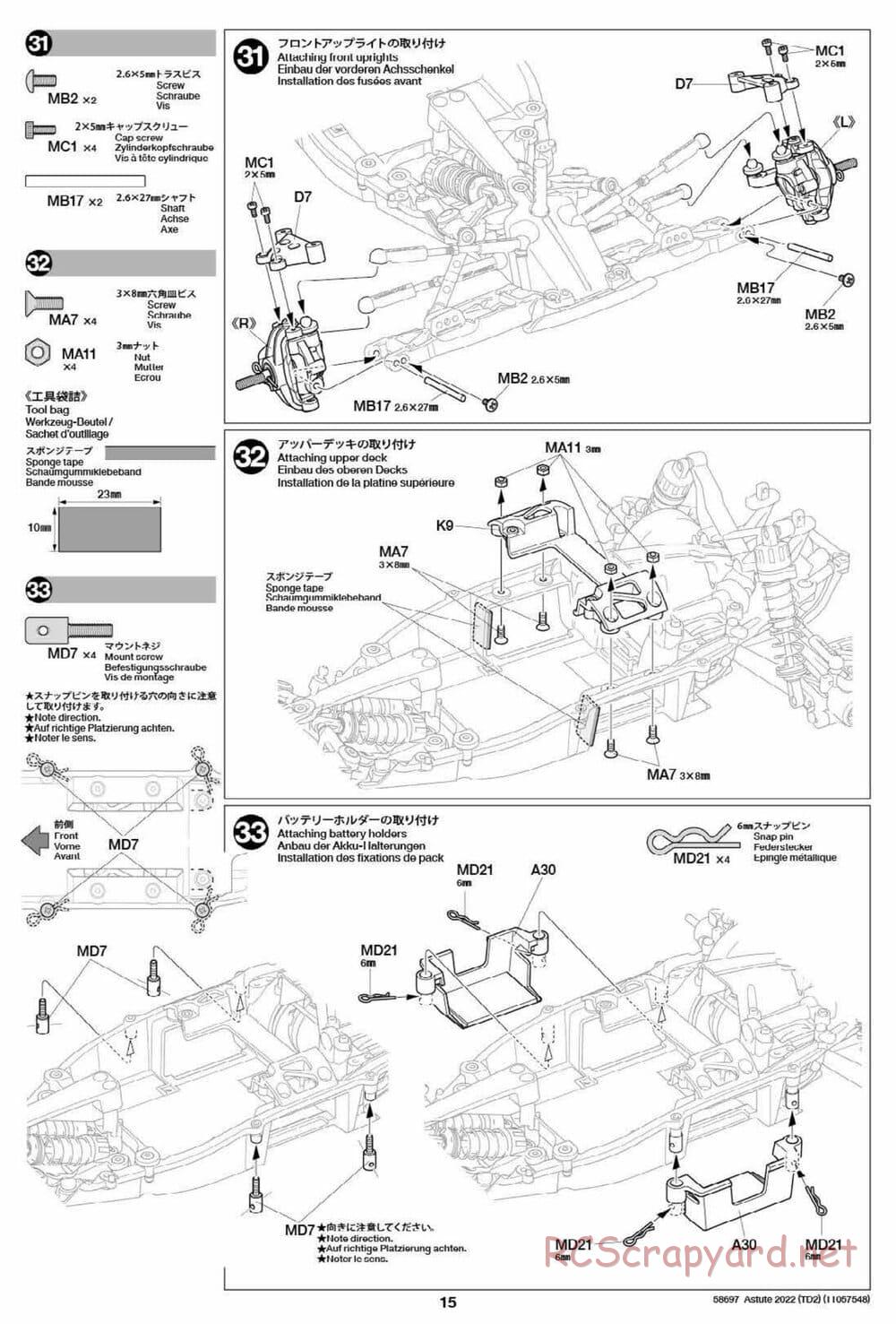 Tamiya - Astute 2022 - TD2 Chassis - Manual - Page 15