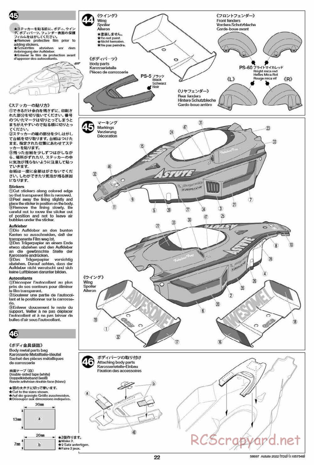 Tamiya - Astute 2022 - TD2 Chassis - Manual - Page 22