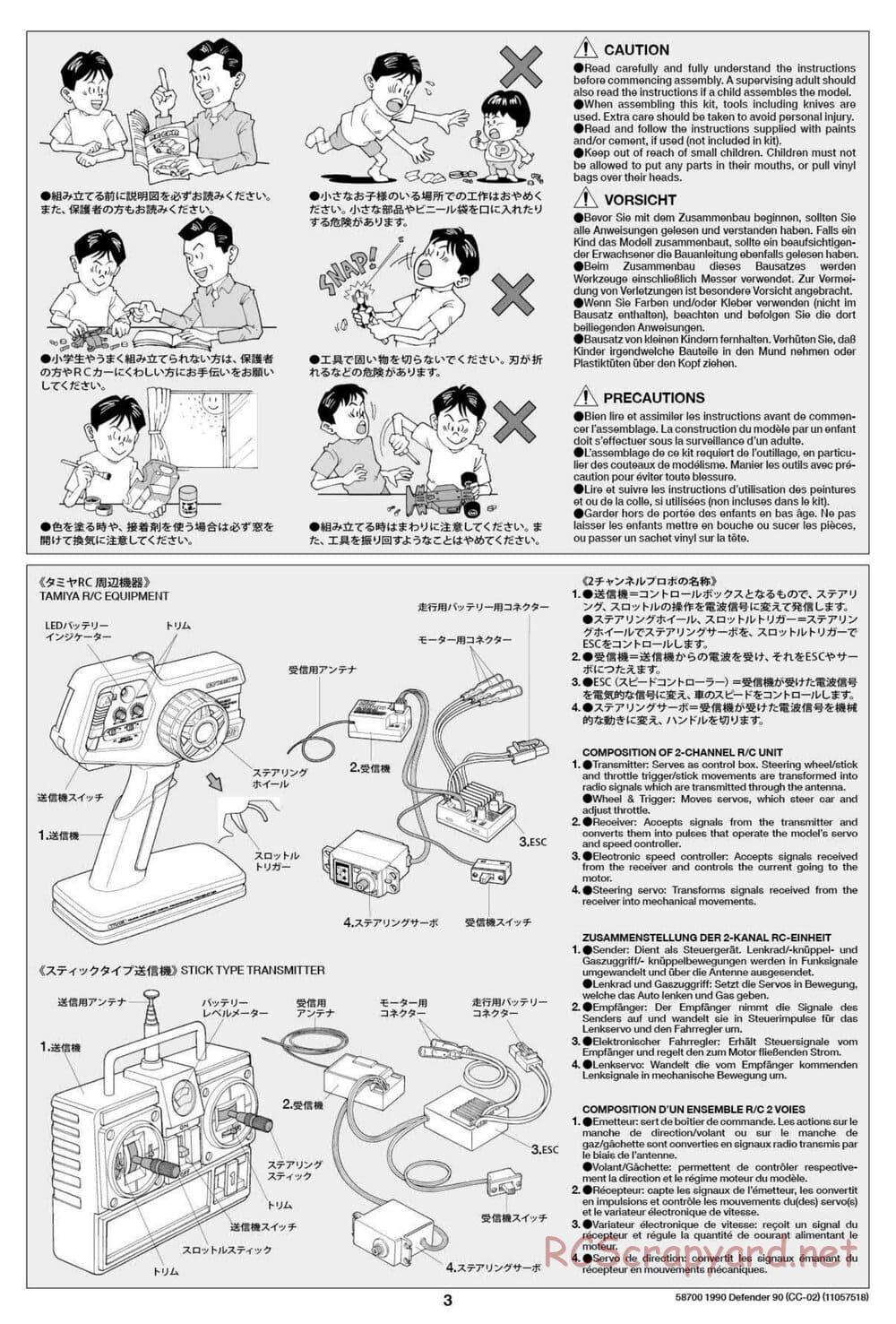 Tamiya - 1990 Land Rover Defender 90 - CC-02 Chassis - Manual - Page 3