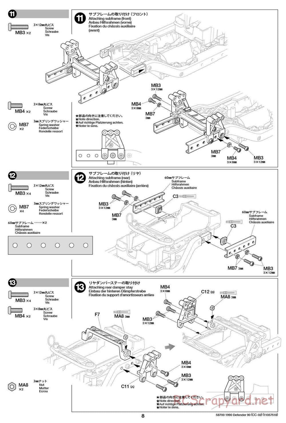 Tamiya - 1990 Land Rover Defender 90 - CC-02 Chassis - Manual - Page 8