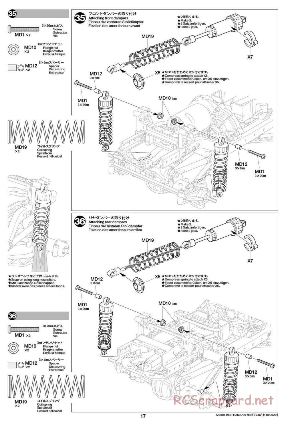 Tamiya - 1990 Land Rover Defender 90 - CC-02 Chassis - Manual - Page 17