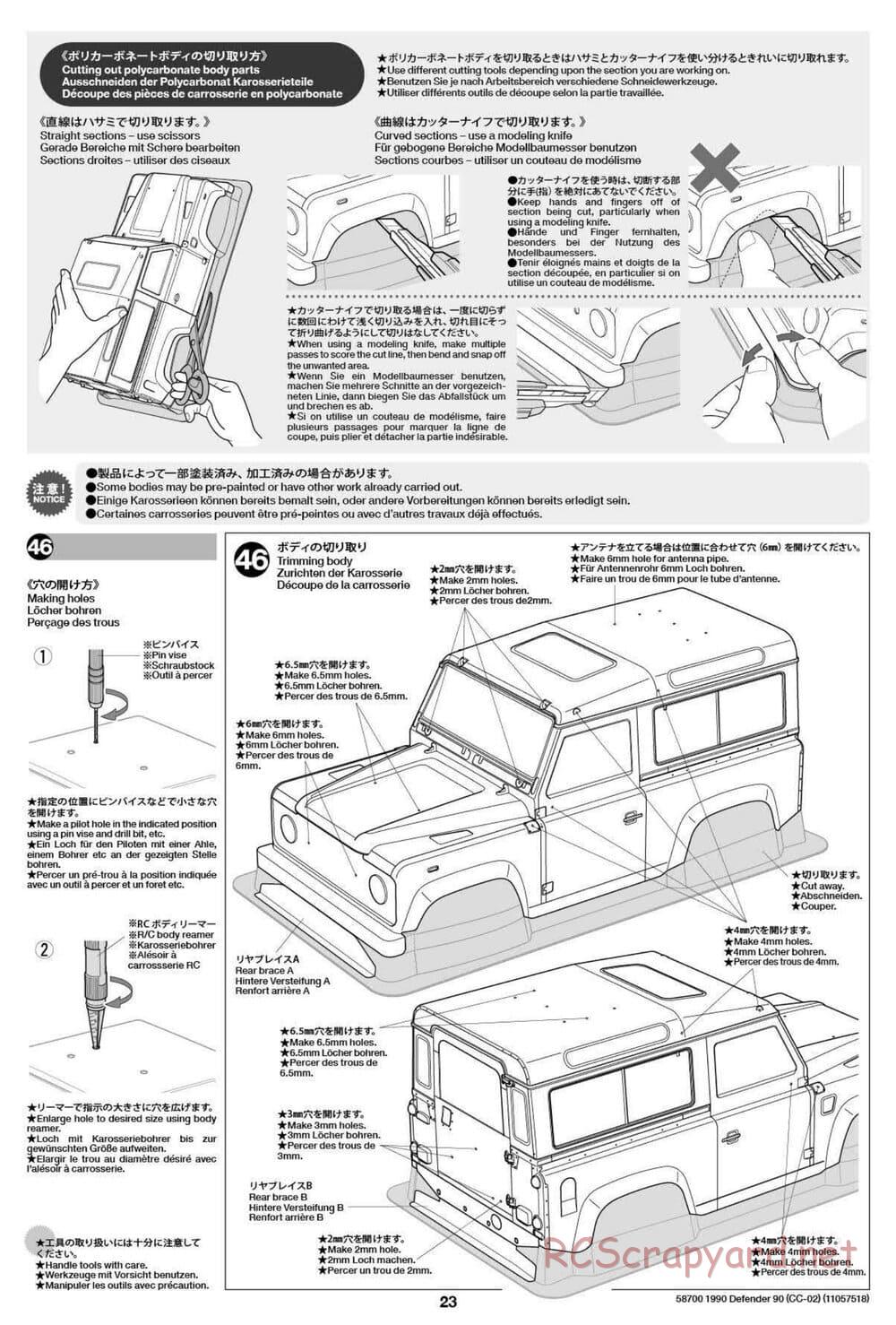 Tamiya - 1990 Land Rover Defender 90 - CC-02 Chassis - Manual - Page 23