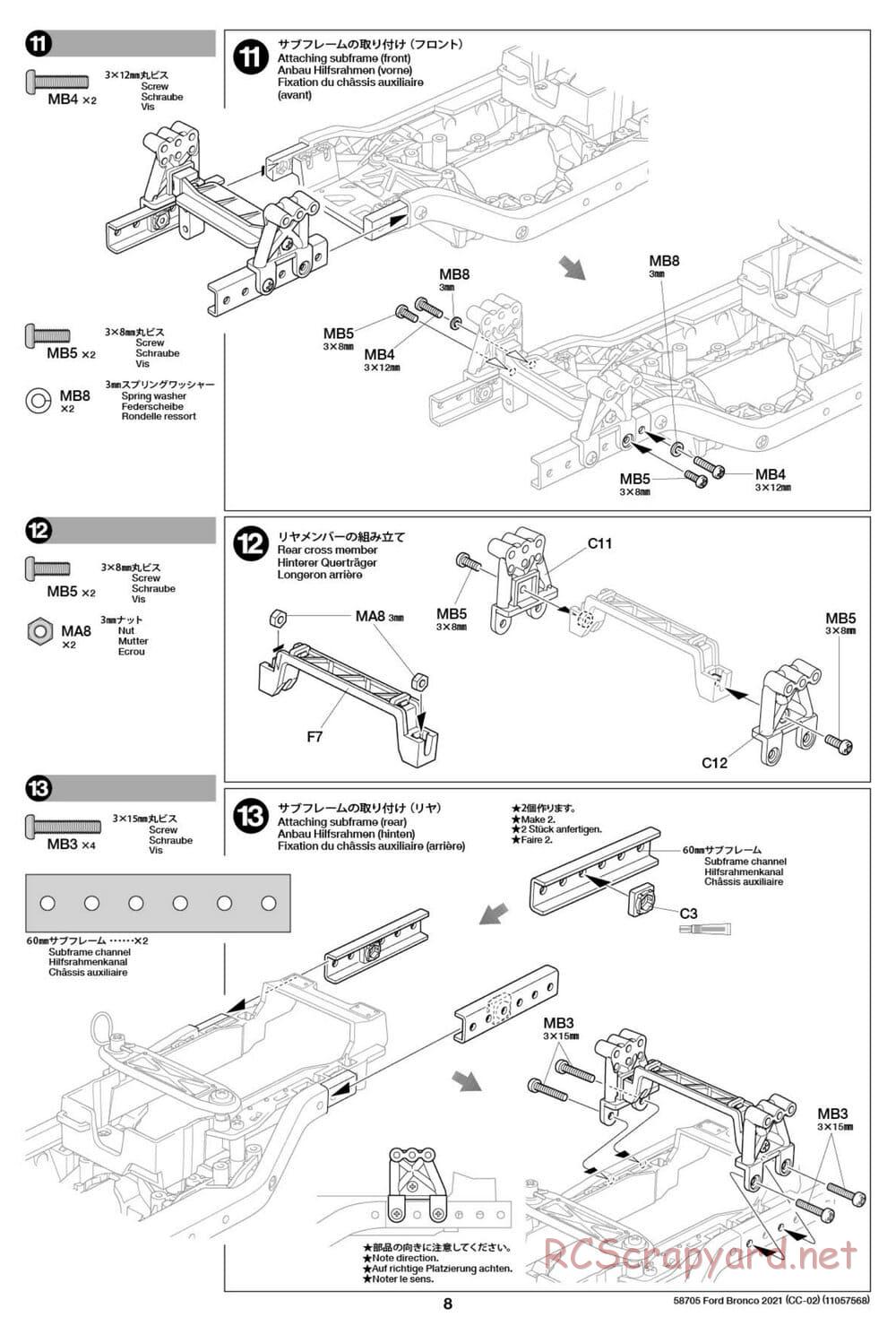 Tamiya - Ford Bronco 2021 - CC-02 Chassis - Manual - Page 8