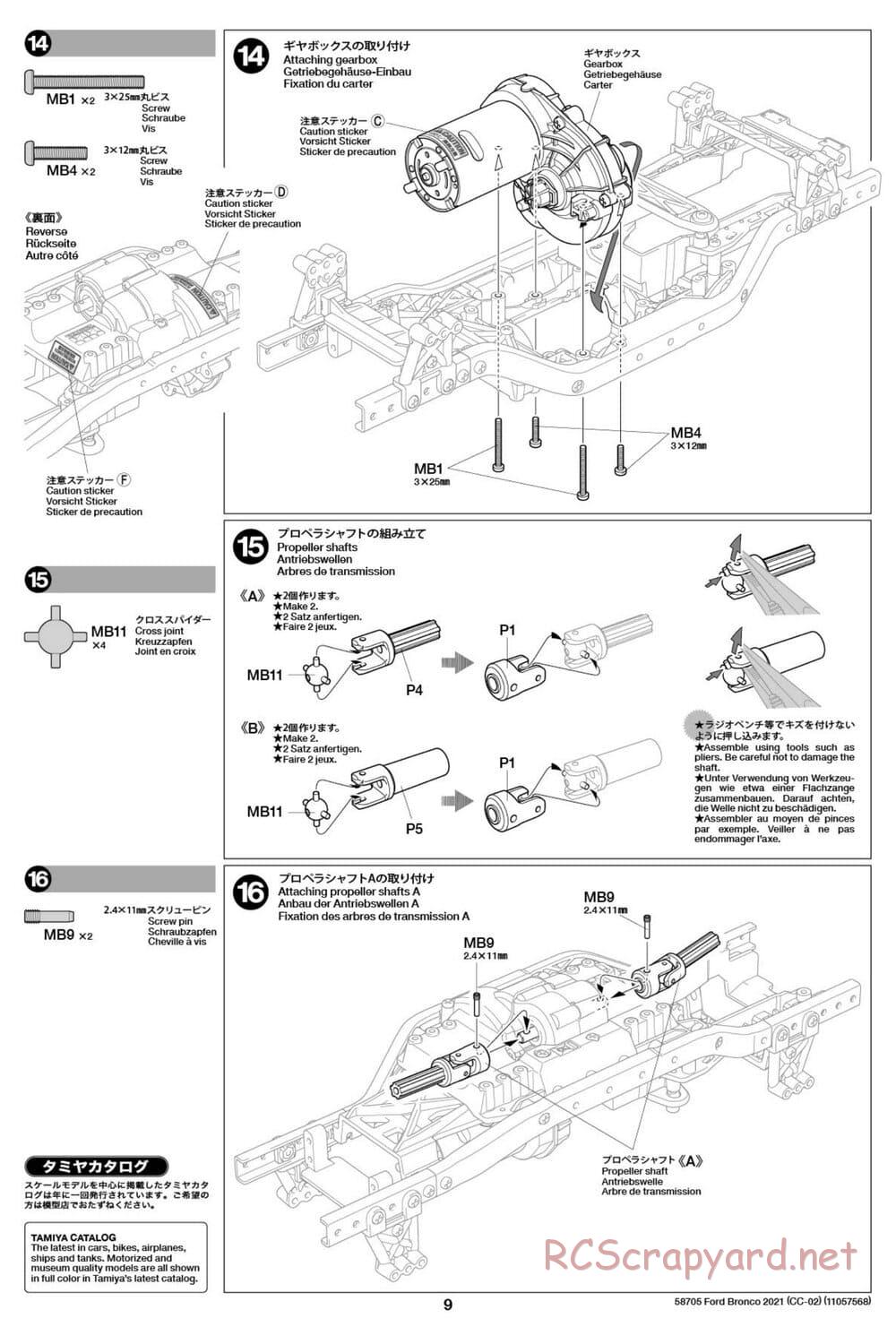 Tamiya - Ford Bronco 2021 - CC-02 Chassis - Manual - Page 9